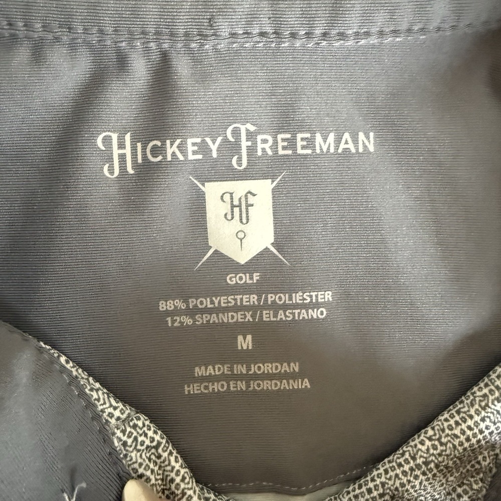 Hickey Freeman Men's Medium Grey Short Sleeve Golf Performance Polo Collar Shirt - Picture 5 of 7